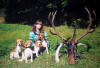 zleva Dixi Tergy, Budapest beagle Boogie-Woogie, Aneta Ludmanka a Budapest Beagle Bongo